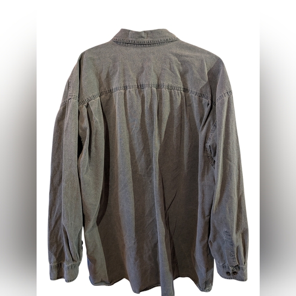 Washed Denim Button-Up Shirt - Picture 2 of 6